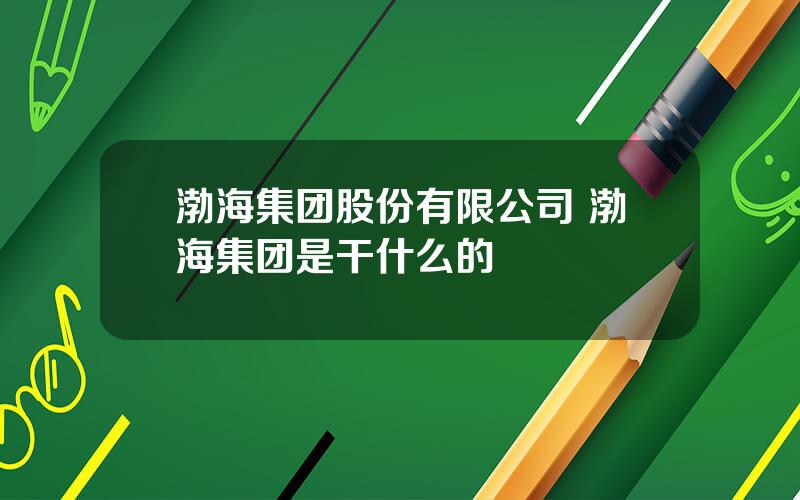 渤海集团股份有限公司 渤海集团是干什么的
